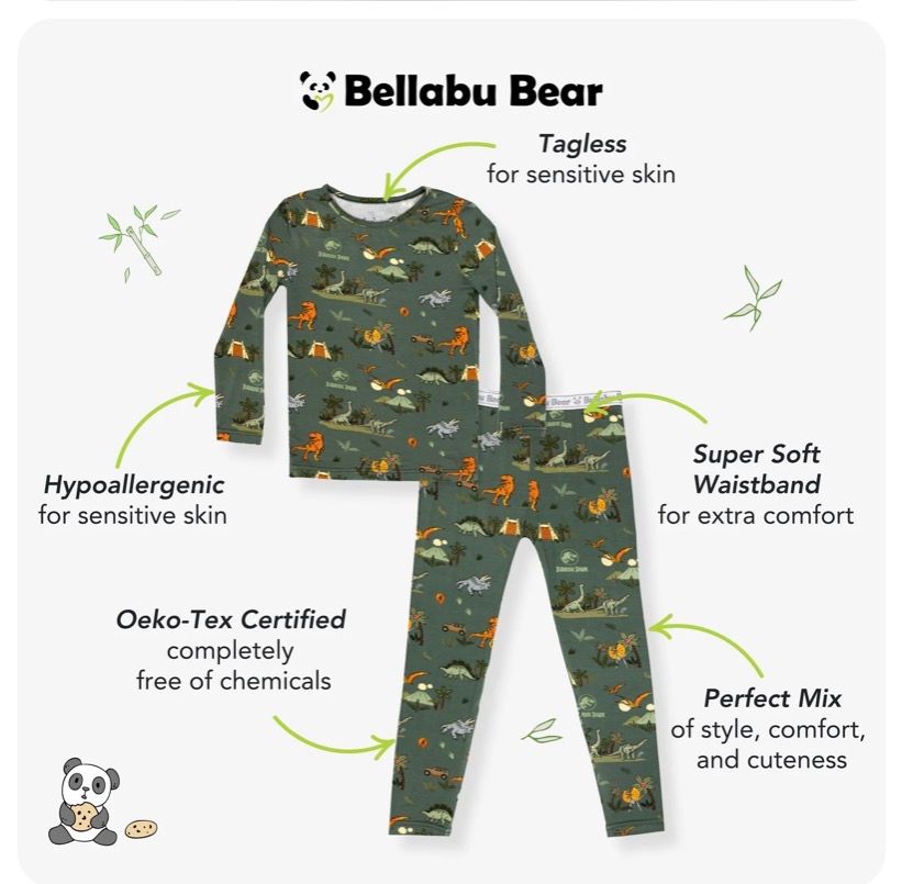 Jurassic Park Safari Bamboo Kids Pajamas