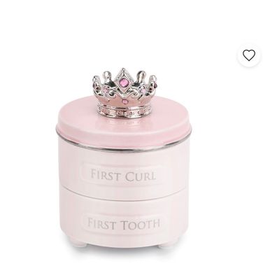 Pink First Tooth &amp; Curl Keepsake Box