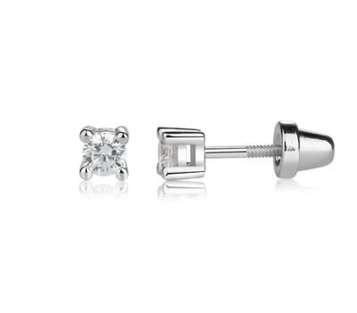 Sterling Silver Clear CZ Stud Earrings