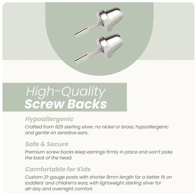 Sterling Silver Clear CZ Stud Earrings