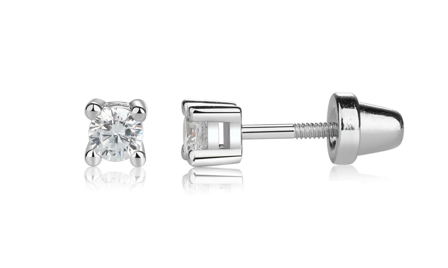 Gold Plated Clear CZ Earrings