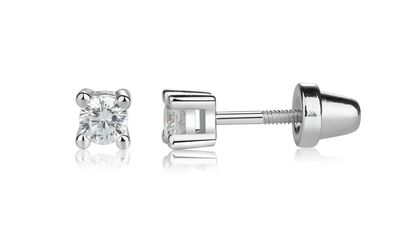 Gold Plated Clear CZ Earrings