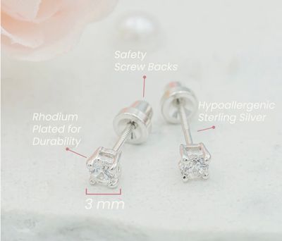 Gold Plated Clear CZ Earrings