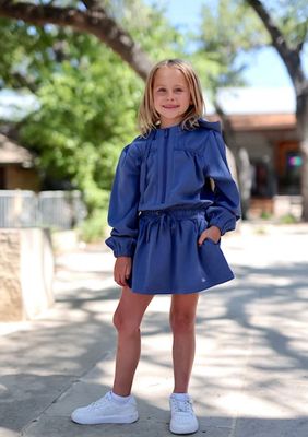 Jet Setter Youth Hoodie Skort Dress -  Marine