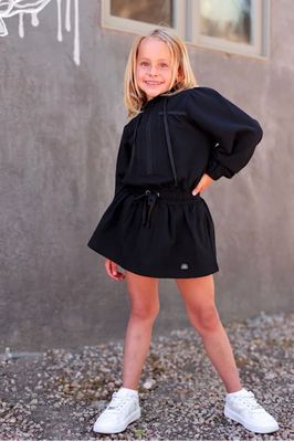Jet Setter Youth Hoodie Skort Dress - Midnight