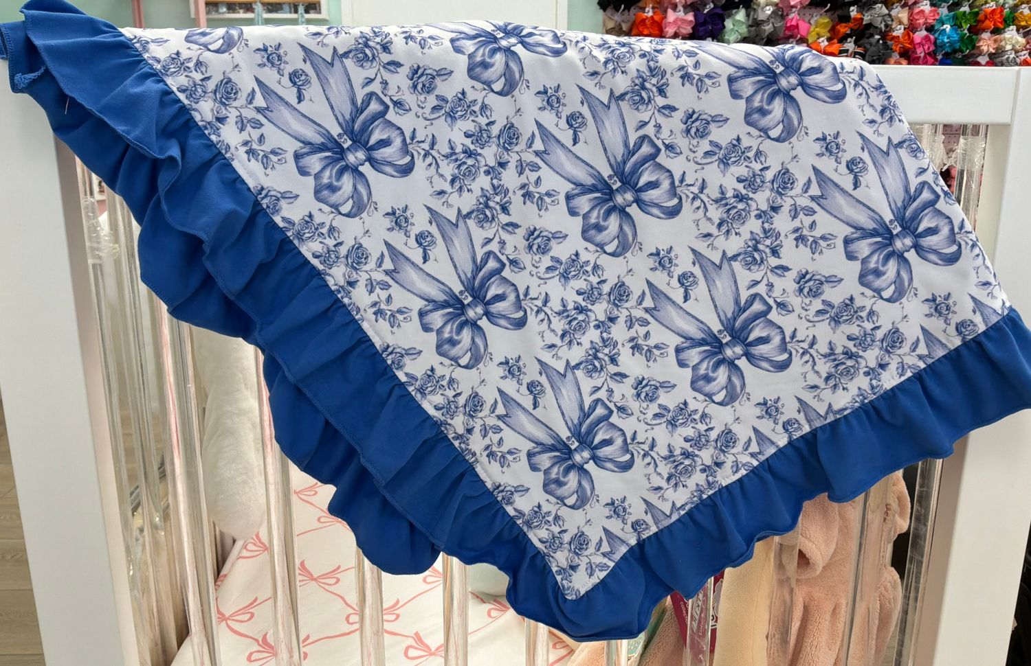 Indigo Ribbons Blanket