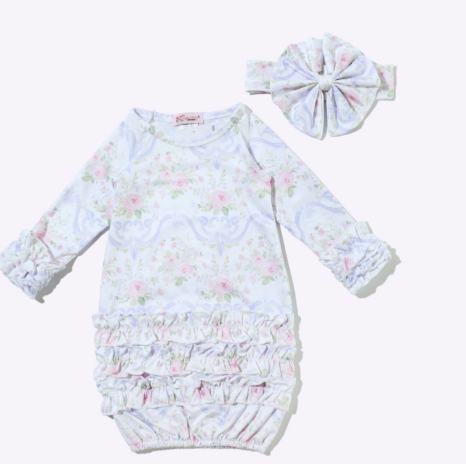 Periwinkle Portrait Baby Gown