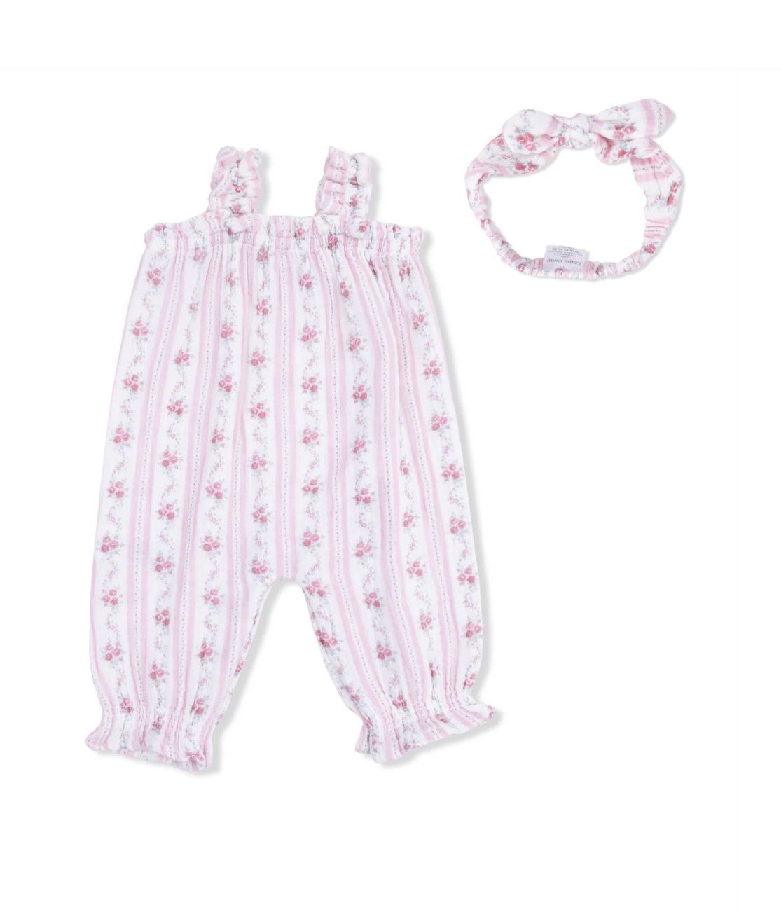 Winding Roses Stripe Ruffly Strap Overall