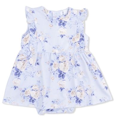 Ashley Rose Floral Ruffle Bodysuit Dress