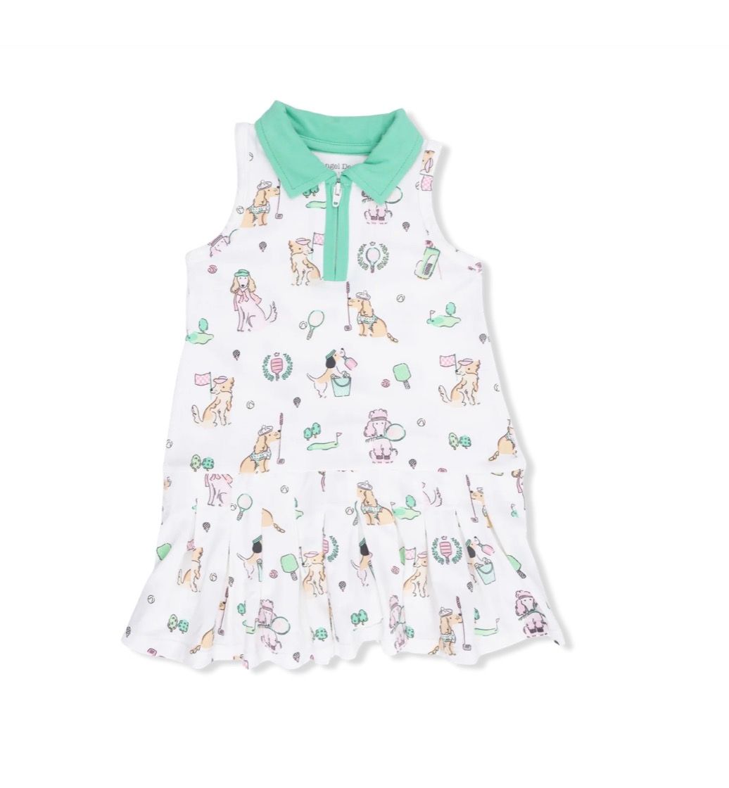 Country Club Dogs Pink Polo Tennis Dress W/ Cartwheel Short