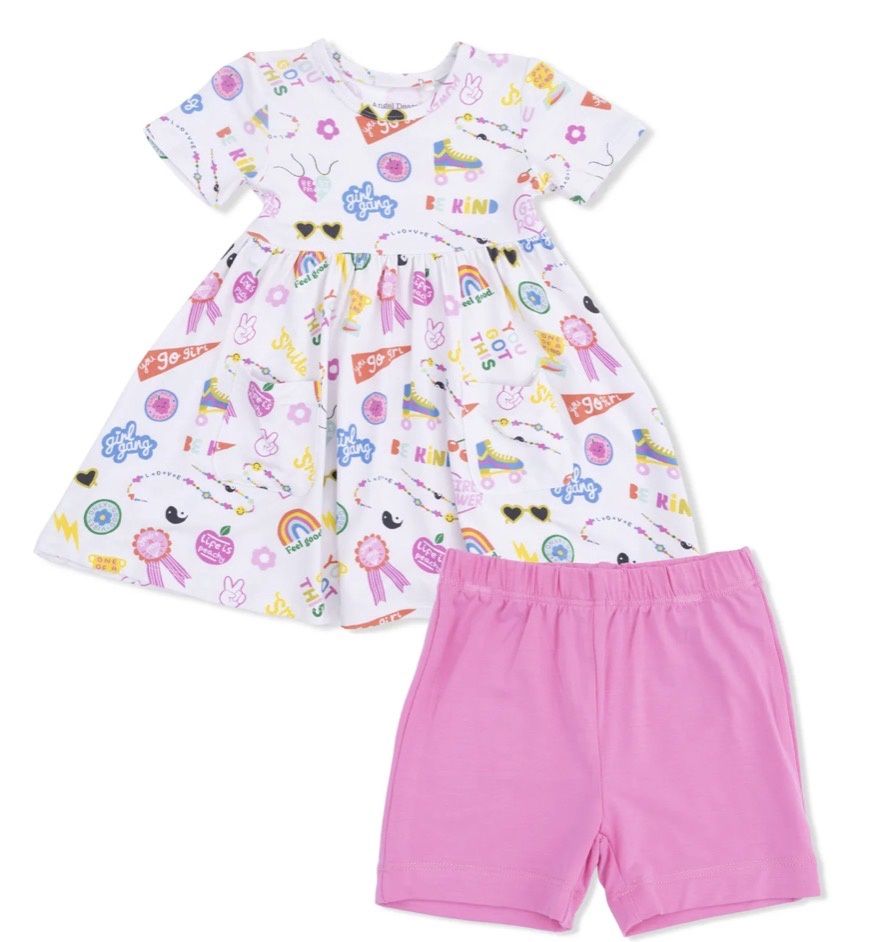Girl Power Twirly Dress W/Cartwheel Short