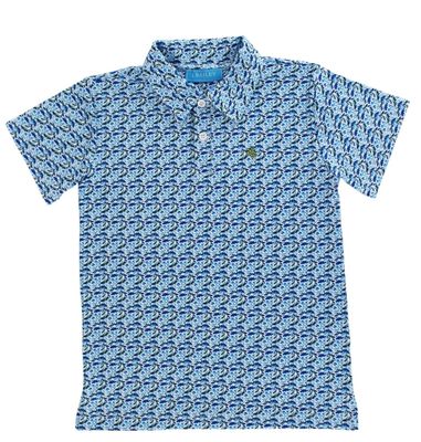 S/S Performance Polo, Blue Shark