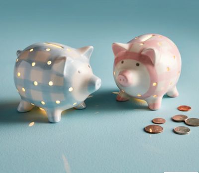 Blue Light Up Piggy Bank