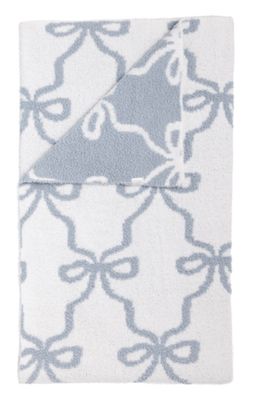 Blue Chenille Bow Blanket