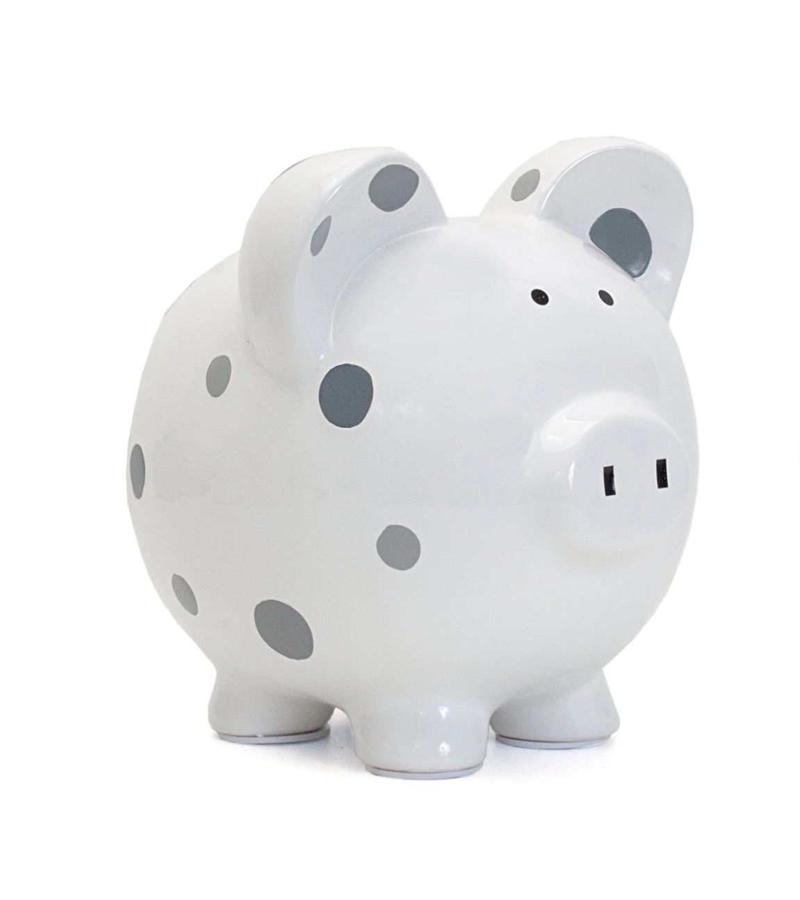 Gray Polka Dot Piggy Bank
