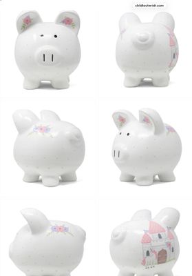 Handpainted Castle Piggy Bank