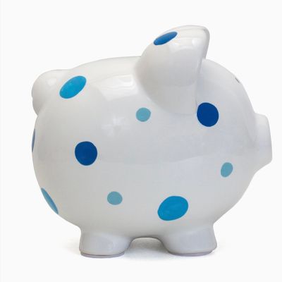 Blue Polka Dot Piggy Bank