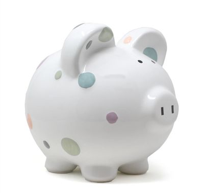 Pastel Polka Dot Piggy Bank