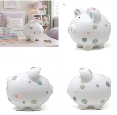 Pastel Polka Dot Piggy Bank