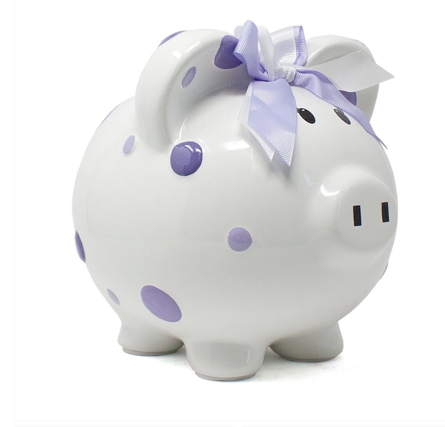Purple Polka Dot Piggy Bank