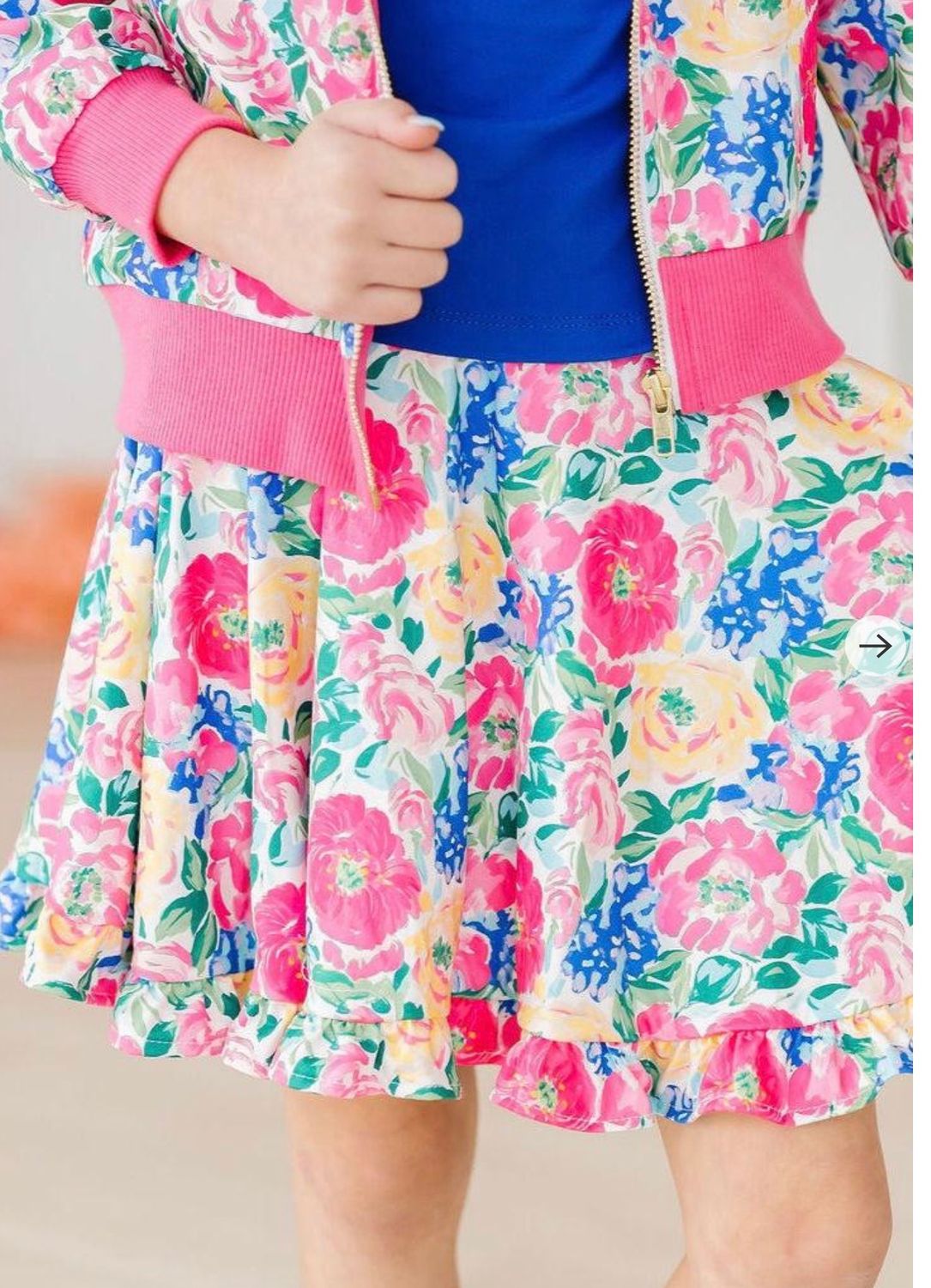 Floral skort with navy tee set