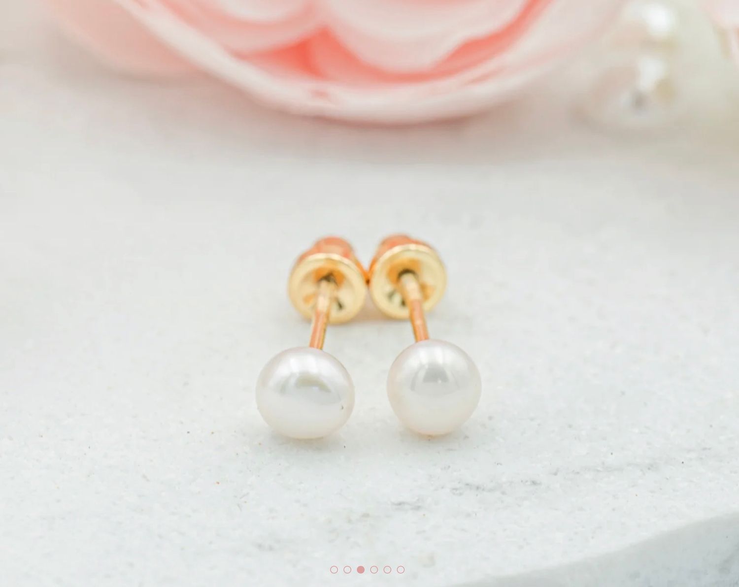 14K Gold-Plated White Pearl Earrings