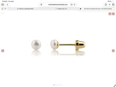 14K Gold-Plated White Pearl Earrings