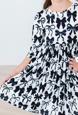 Perfectly Tied Sleeve Pocket Twirl Dress