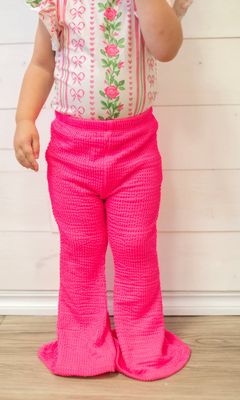 Neon Pink Tee And Bell Pant Set