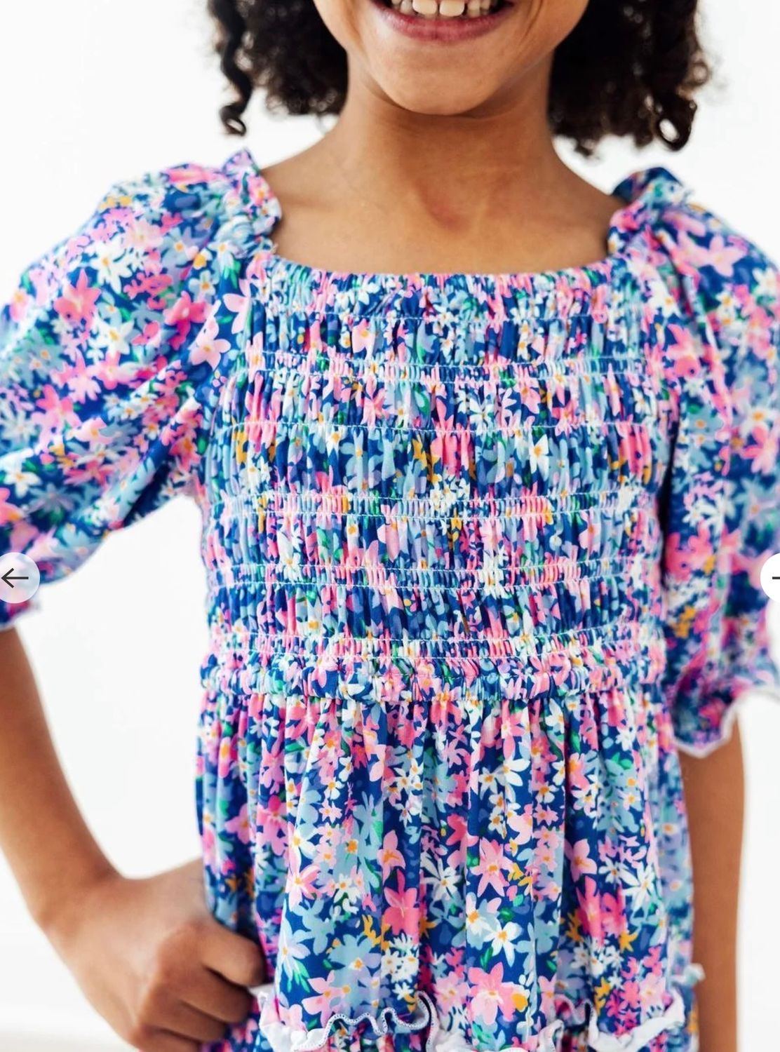 Darling Daisies Smocked Ruffle Dress