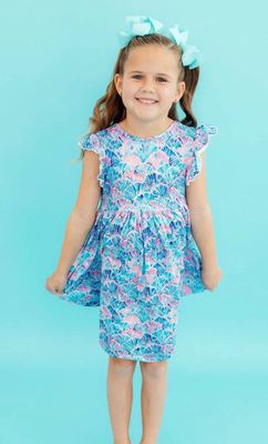 Seaside Shells Flutter Dress and Legging Set