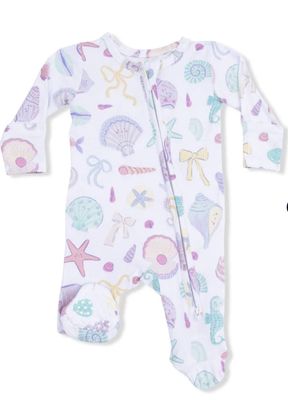 Beach Days 2 Way Ruffle Back Zipper Footie