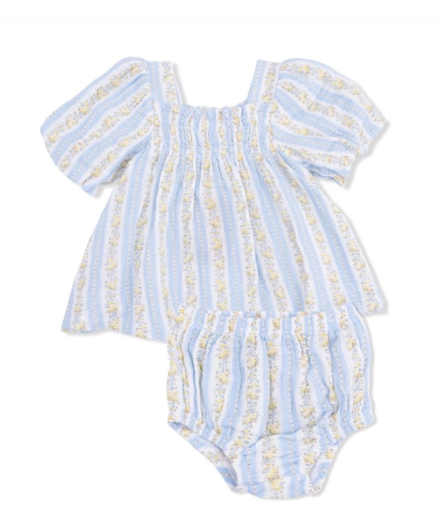 Odalys Floral Stripe - Puff Dress &amp; Bloomer