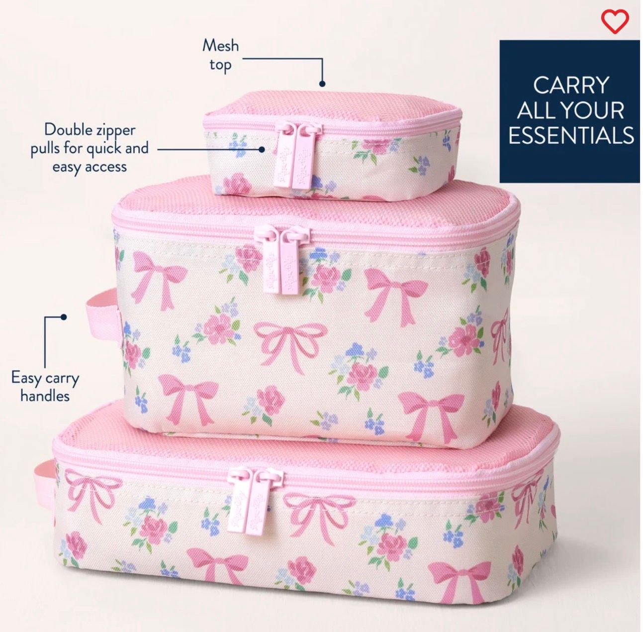 Ribbons + Roses Pack Like a Boss Packing Cubes