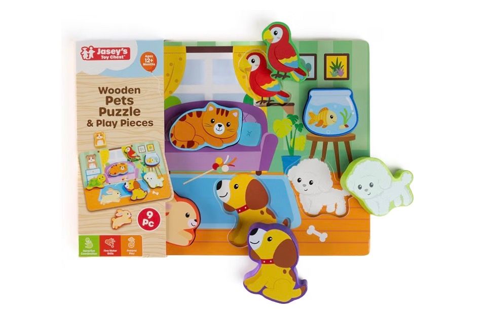 Wooden Pets Puzzle &amp; Play Pieces