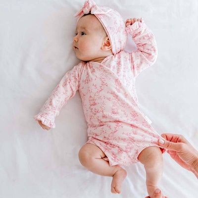 RUFFLE CUFF LONG SLEEVE WINGED BODYSUIT-Whimsial Garden