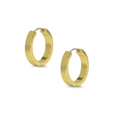 Flat Hoop Earrings - Medium #3124-MD