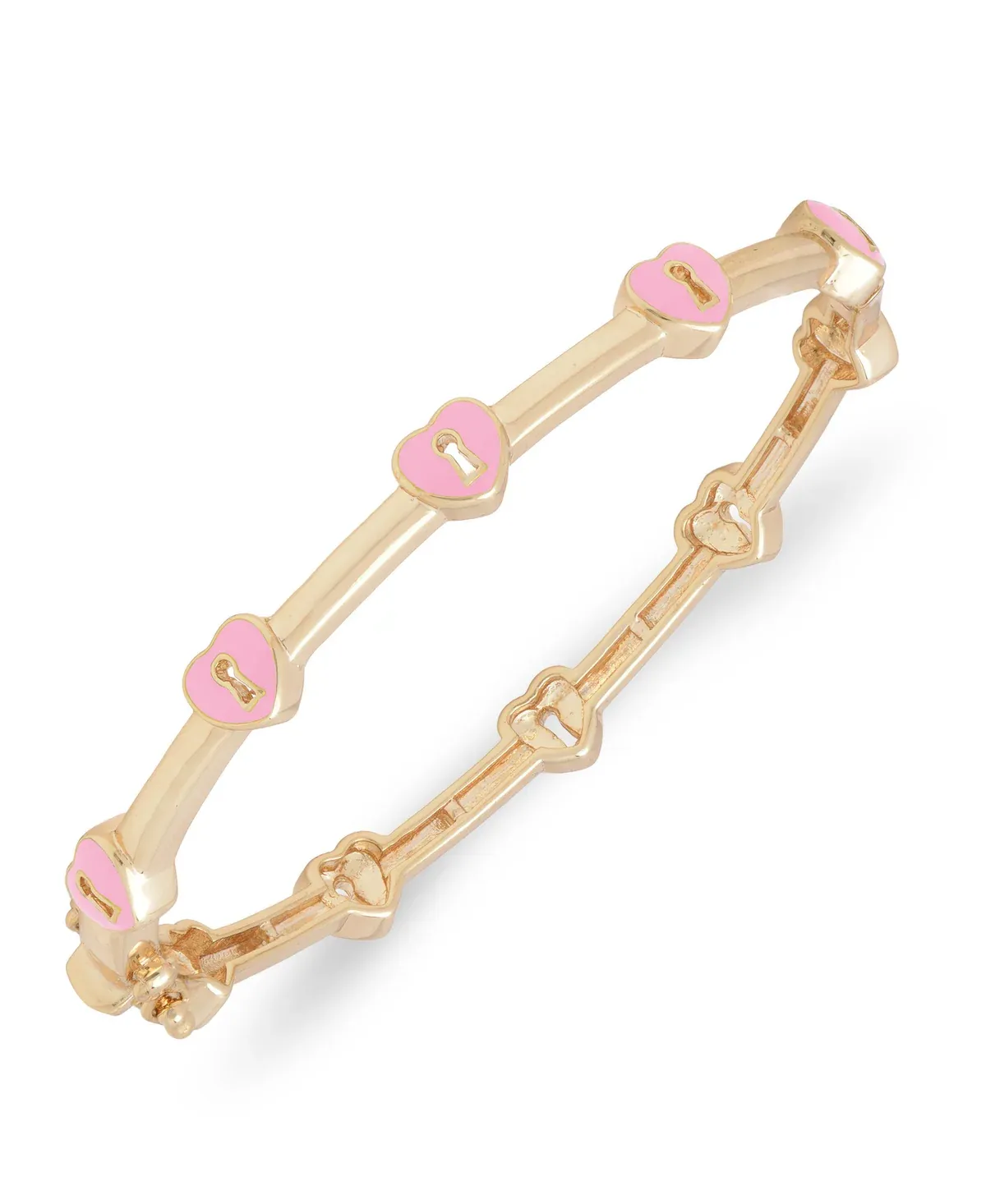 Heart Lock Bangle - Pink