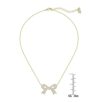 Flat Bow Necklace (White)