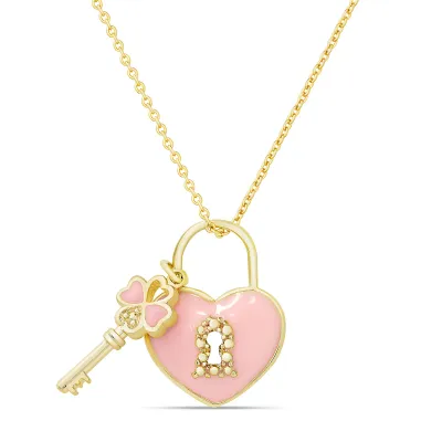 Heart Lock &amp; Key Pendant (Double-Sided)