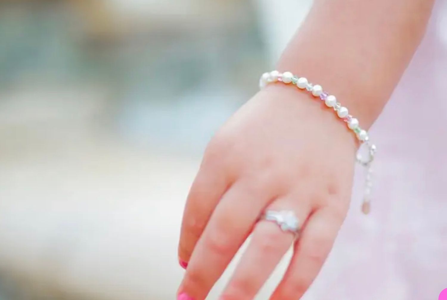 Sterling Silver Multi Crystal Pearl Baby &amp; Kids Bracelet