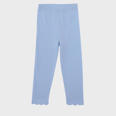 Scalloped Leggings -Light Blue