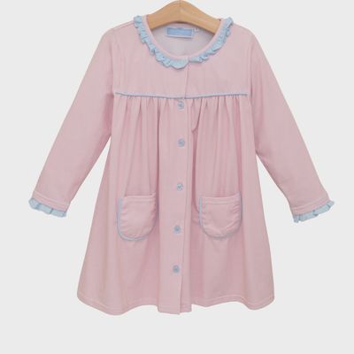 Amelia Dress-Light Pink Microgingham/Light Blue