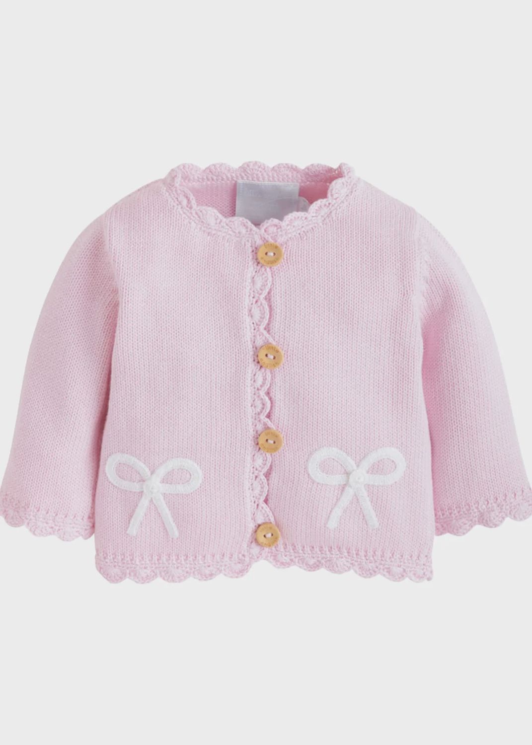 Crochet Cardigan-Pink Bow
