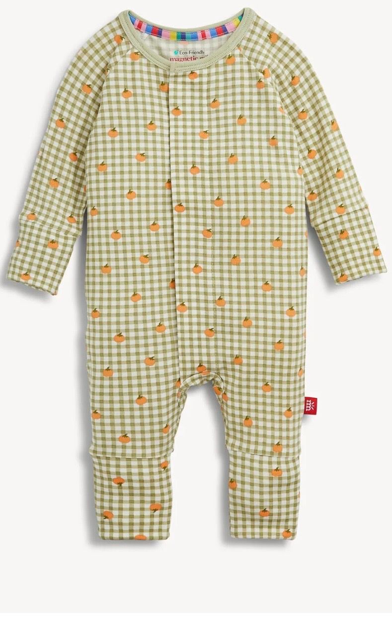 Pumpkin Plaid Magnetic Coverall