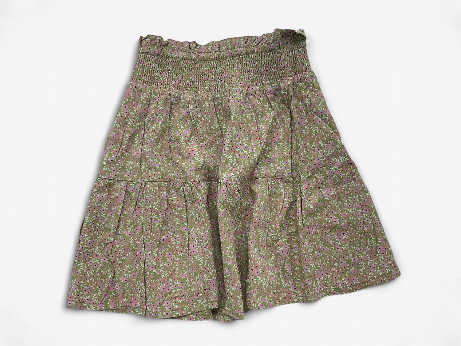Green Floral skirt with pink and purple details