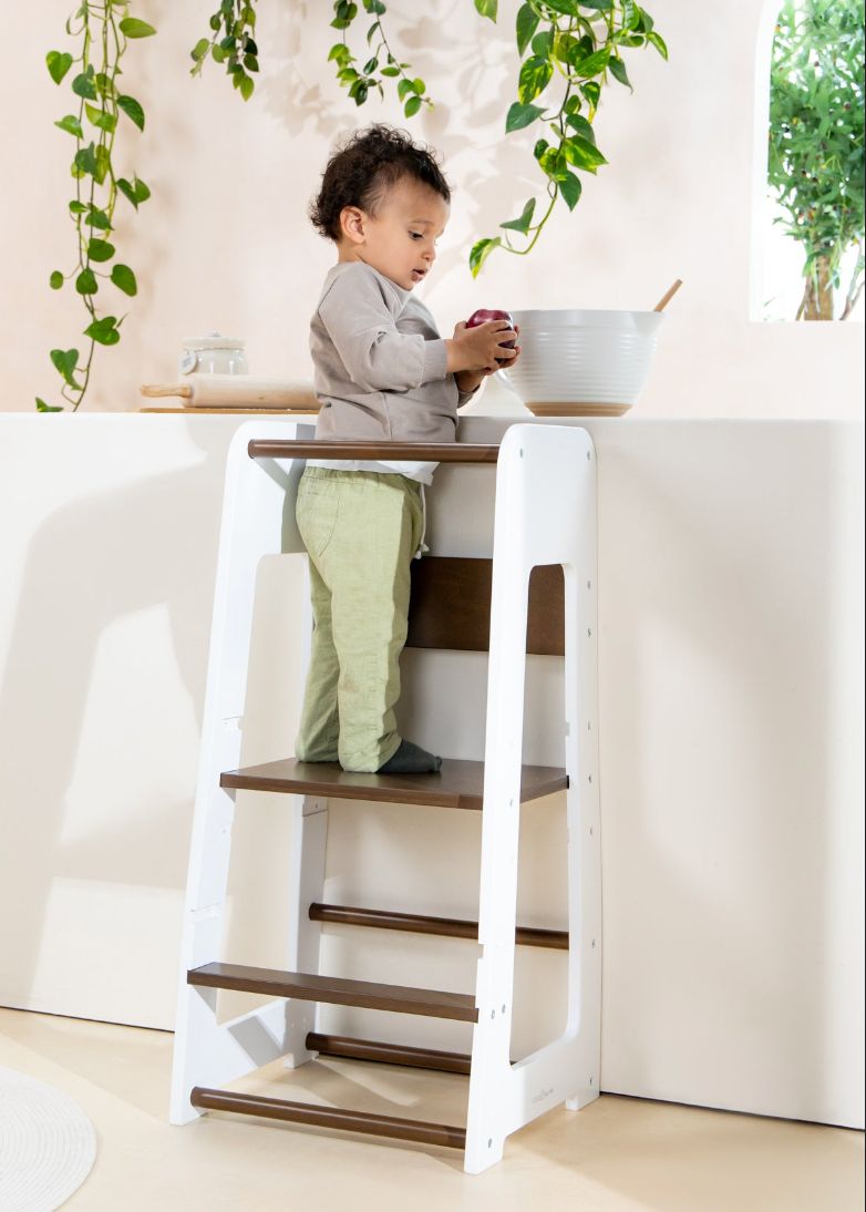 Educational Tower - Walnut &amp; White