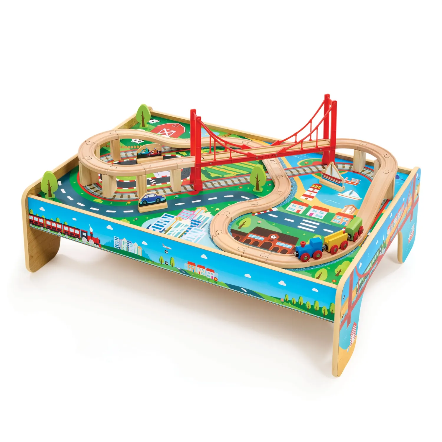 Wooden Big City Train Adventure Set &amp; Table