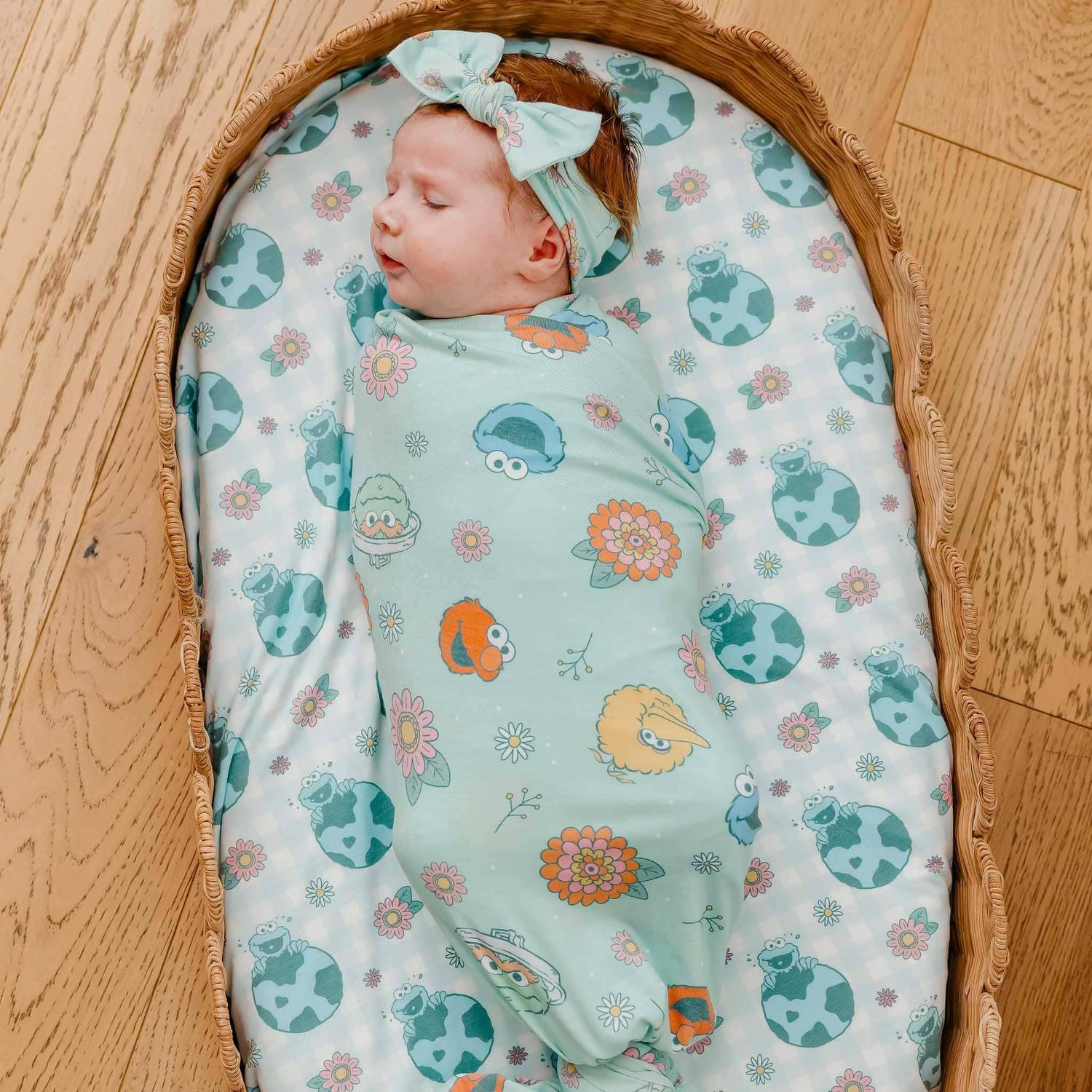 Knit Swaddle Blanket - Sesame Street Retro Floral