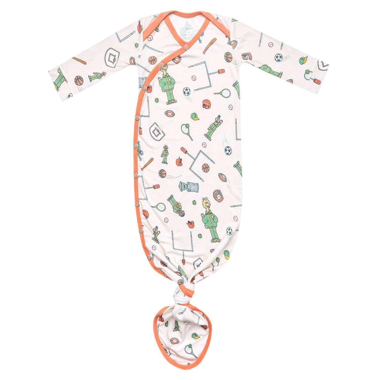 Newborn Knotted Gown - Sesame Street Varsity Friends